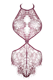 Beauty Night Jordana teddy body z koronką i siateczką purple