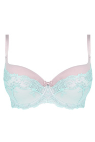 Biustonosz usztywniany Unikat Francesca niebieski-beż