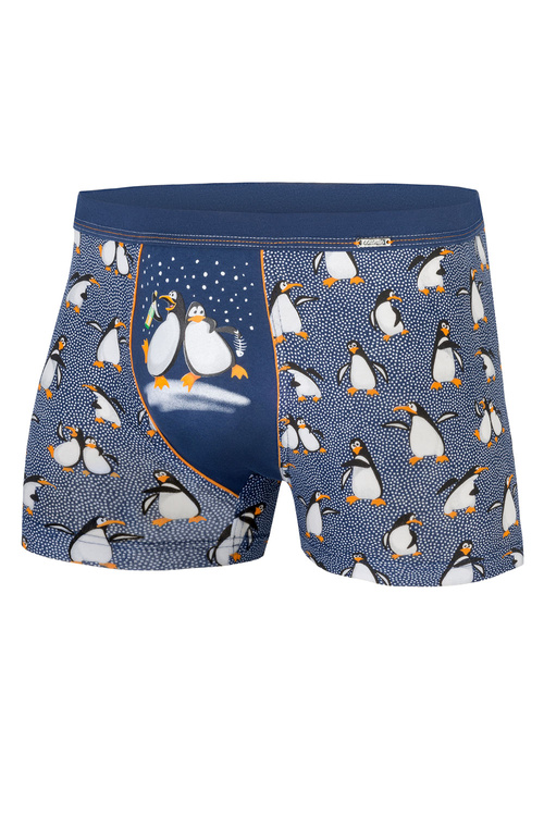 Cornette Merry Christmas Penguins 007/43 Majtki bokserki, jeans