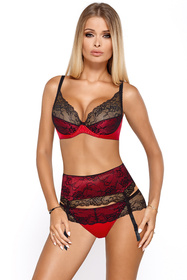 Biustonosz miękki PariPari Catherine IV red-black