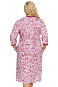 Doctor Nap TB.7559 Koszula nocna damska bawełniana z kieszeniami, fuchsia meadow