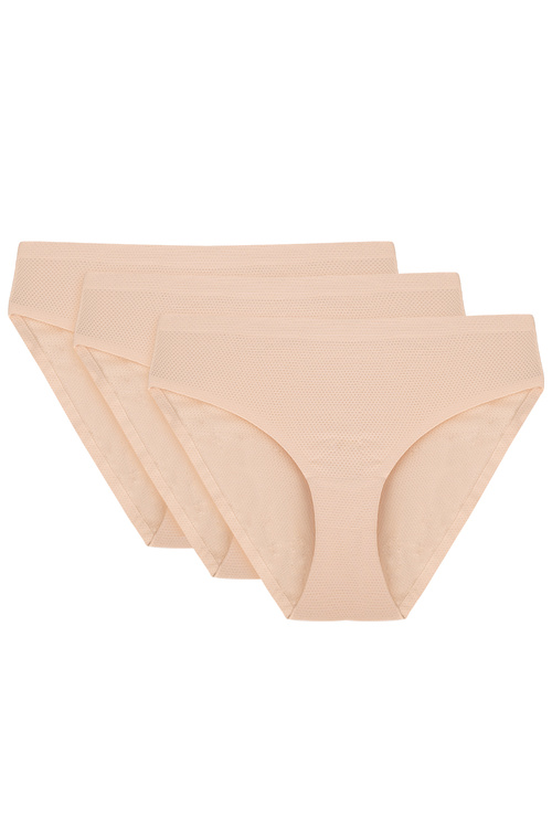 Vivisence 4011 3-pack Majtki figi, beżowy