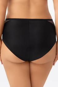 Gorsenia F002 Lilu figi wysokie z haftem i koronką czarny