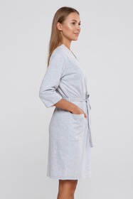 Moraj PDSZ3800-001 szlafrok krótki wiązany grey melange