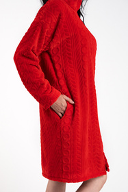 Szlafrok Italian Fashion Rena dł.r. czerwony