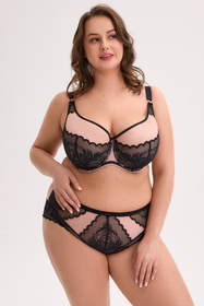 Biustonosz półusztywniany Gaia 1308M Amara Maxi czarno-różowy