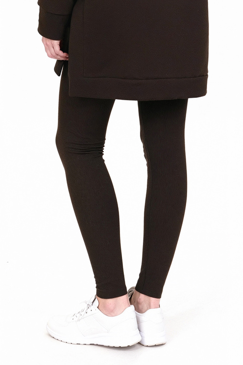 Vivisence 9106 legginsy prążkowane z bawełny brązowy