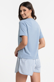 Moraj PDD3900-021 piżama damska bawełniana krótka blue