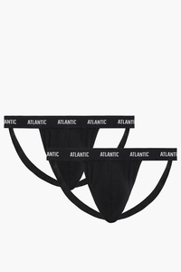 Atlantic 2BMP-1591 jockstrap 2 pack niski stan i otwarty tył biały