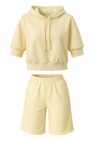 Vivisence 9210kmpl komplet szorty i bluza z kapturem bananowy