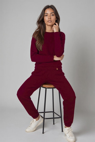 Vivisence 9004 bluza nierozpinana z okrągłym dekoltem bordowy