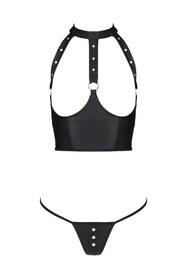 Passion Genevia set Nocna komplet półbiustonosz + stringi, black
