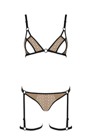 Nocna komplet biustonosz + stringi Passion Gabi set black