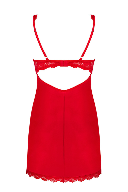 Obsessive Amor Cherris chemise Nocna komplet koszulka + stringi, czerwony