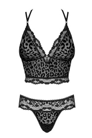 Obsessive Giully 2-pcs set Nocna komplet top + stringi, czarny