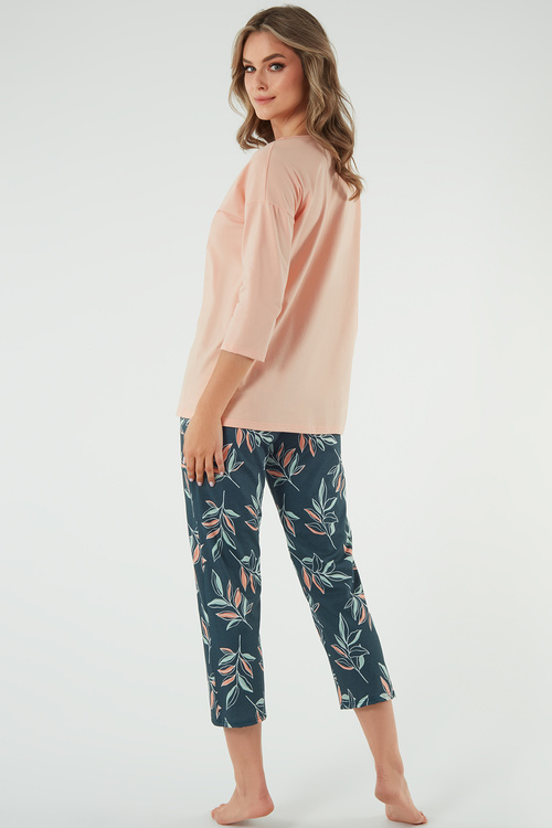 Piżama Italian Fashion Julietta r.3/4 sp.7/8 łosoś/druk