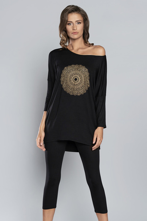 Italian Fashion Mandala r.3/4 sp.3/4 Nocna piżama, czarny