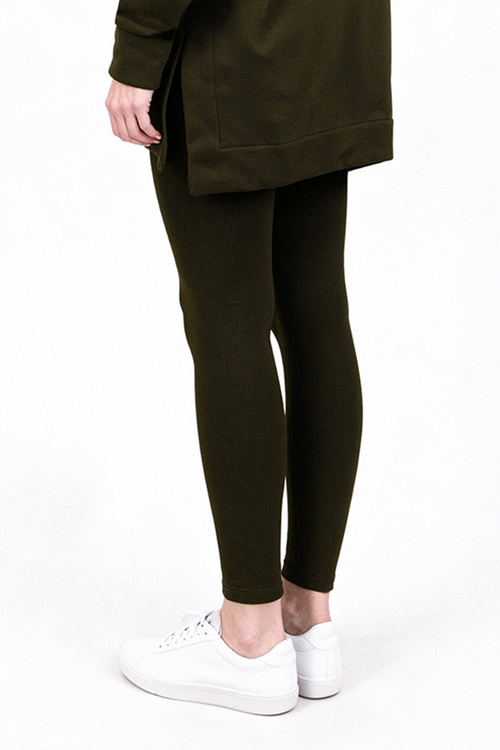 Vivisence 9106 legginsy prążkowane z bawełny zielony