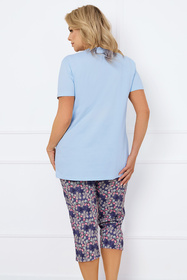 Nocna piżama Italian Fashion Carbonia kr.r. sp.3/4 niebieski/druk