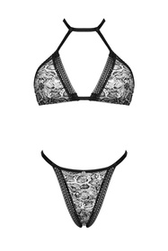 Obsessive Xenita set Nocna komplet biustonosz + stringi, czarny