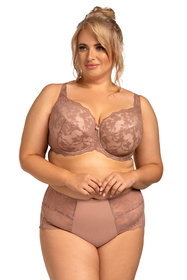 Nessa Ana N02 wysokie figi z koronkowymi panelami beż