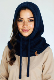 Kaptur balaclava Vivisence 70111 granatowy