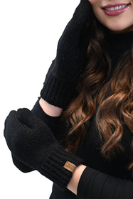 Rękawiczki dzianinowe z 1 palcem Vivisence 7015R czarny