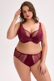 Gaia 1313M Jovana Maxi biustonosz półusztywniany z koronką bordowy