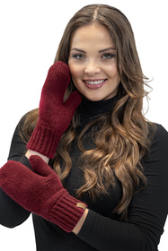 Komplet czapka+szalik+rękawiczki Vivisence 7015 Kmpl+R bordowy