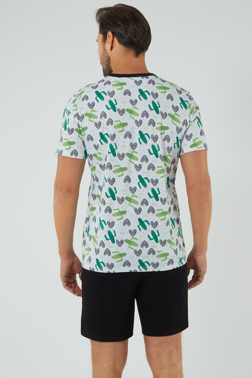 Piżama Italian Fashion Picos Men kr.r. kr.sp. druk/czarny 