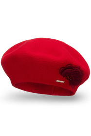 Vivisence 7036 Nakrycie głowy beret, czerwony