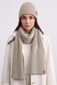 Vivisence 70123 Czapka beanie damska prążkowana z wywinięciem, beżowy