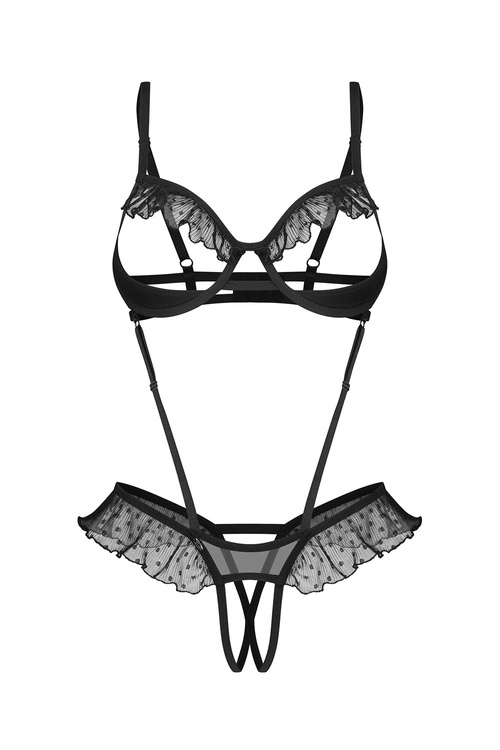 Body sexy Obsessive Carrola crotchless teddy black