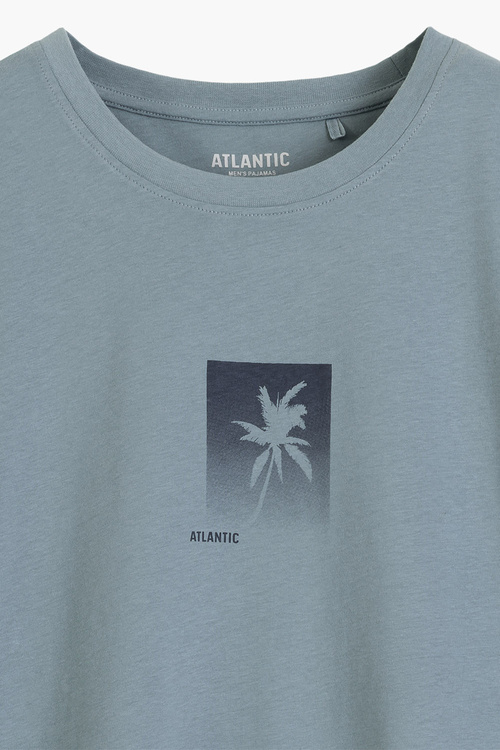 Atlantic NMP-398 piżama męska bawełna peach effect lawenda/grafit