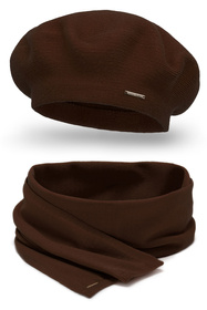 Vivisence 7005Kmpl Komplet beret+szalik, brązowy