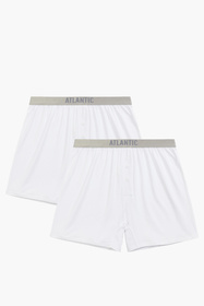 Atlantic 2BMB-005 bokserki 2-pack luźny krój biały