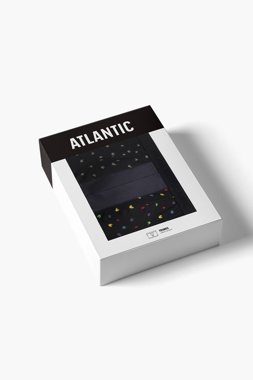 Bokserki Atlantic 3MH-054 3-pack czarny/grafitowy/czarny