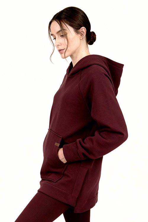 Vivisence 9006 bluza z kapturem, miękka bawełna bordowy