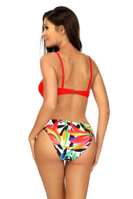 Lorin L2506/3 bikini z fiszbinami i odpinanymi ramiączkami czerwony/wzór