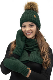 Rękawiczki dzianinowe z 1 palcem Vivisence 7015R zielony