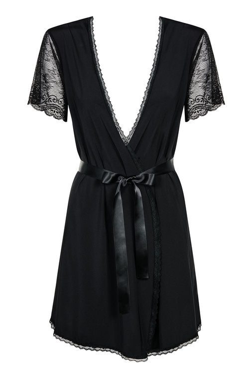 Obsessive Miamor robe Nocna peniuar, czarny