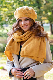 Vivisence 7037 Nakrycie głowy beret, miodowy