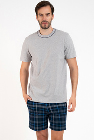 Nocna piżama Italian Fashion Ruben kr.r. kr.sp. granat/druk 