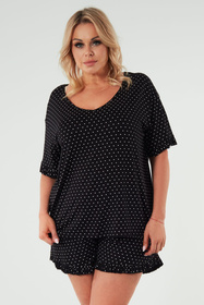 Piżama Italian Fashion Puntini kr.r. kr.sp. druk/czarny