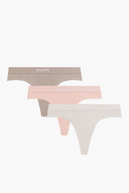 Atlantic 3CLP-013 stringi 3 pack z szeroką gumą różowy/cappucino/jasnoróżowy