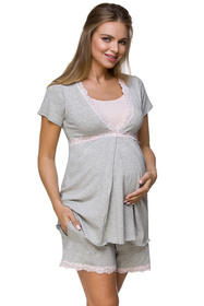 Lupo 3126 Nocna piżama, szaro-różowy