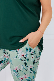 Piżama Italian Fashion Florisa kr.r. sp.3/4 c.zielony/druk