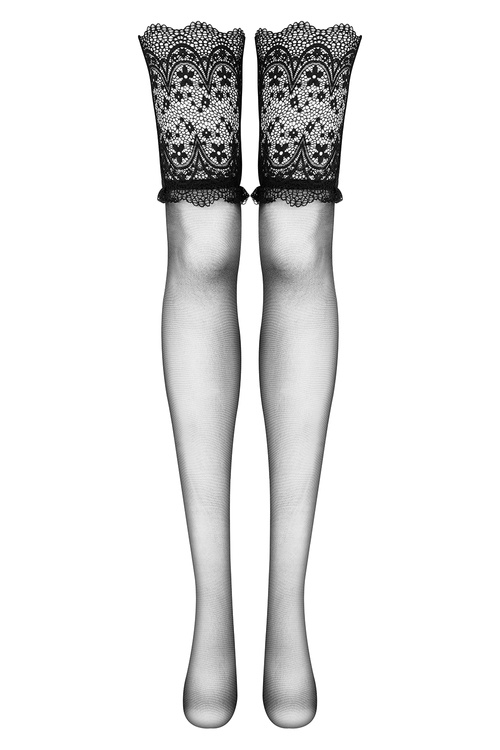 Pończoszniczy pończochy do pasa Beauty Night Obsidian stockings BN6752 black