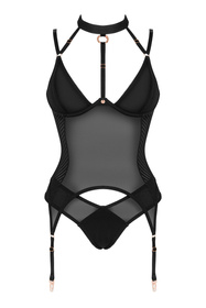 Obsessive Brasica corset Gorset sexy, czarny