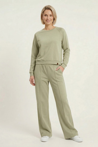 Vivisence 9208kmpl komplet dresowy bluza i spodnie w kant oliwkowy